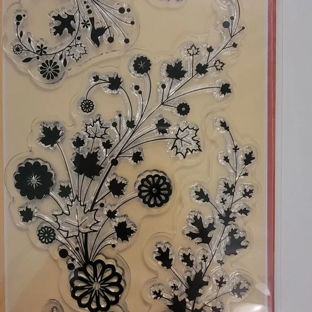 Inkadinkado Clear Craft Stamps Set of 4 AUTUMN 98551 FOILAGE TRAILS New